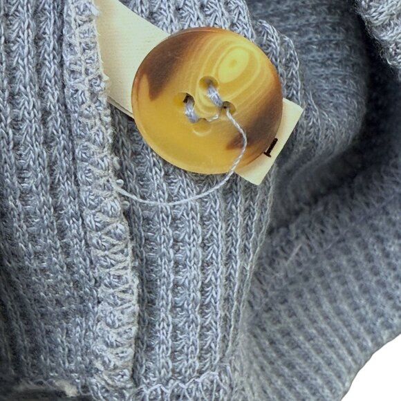 THE LIMITED Waffle Knit Top XXL Womens Blue Polo Shirt Long Sleeve Crest Logo Y2 - Picture 8 of 8